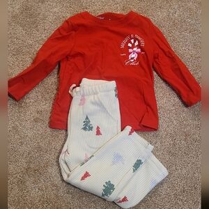 Cat & Jack Festive Red and Cream Christmas Outfit